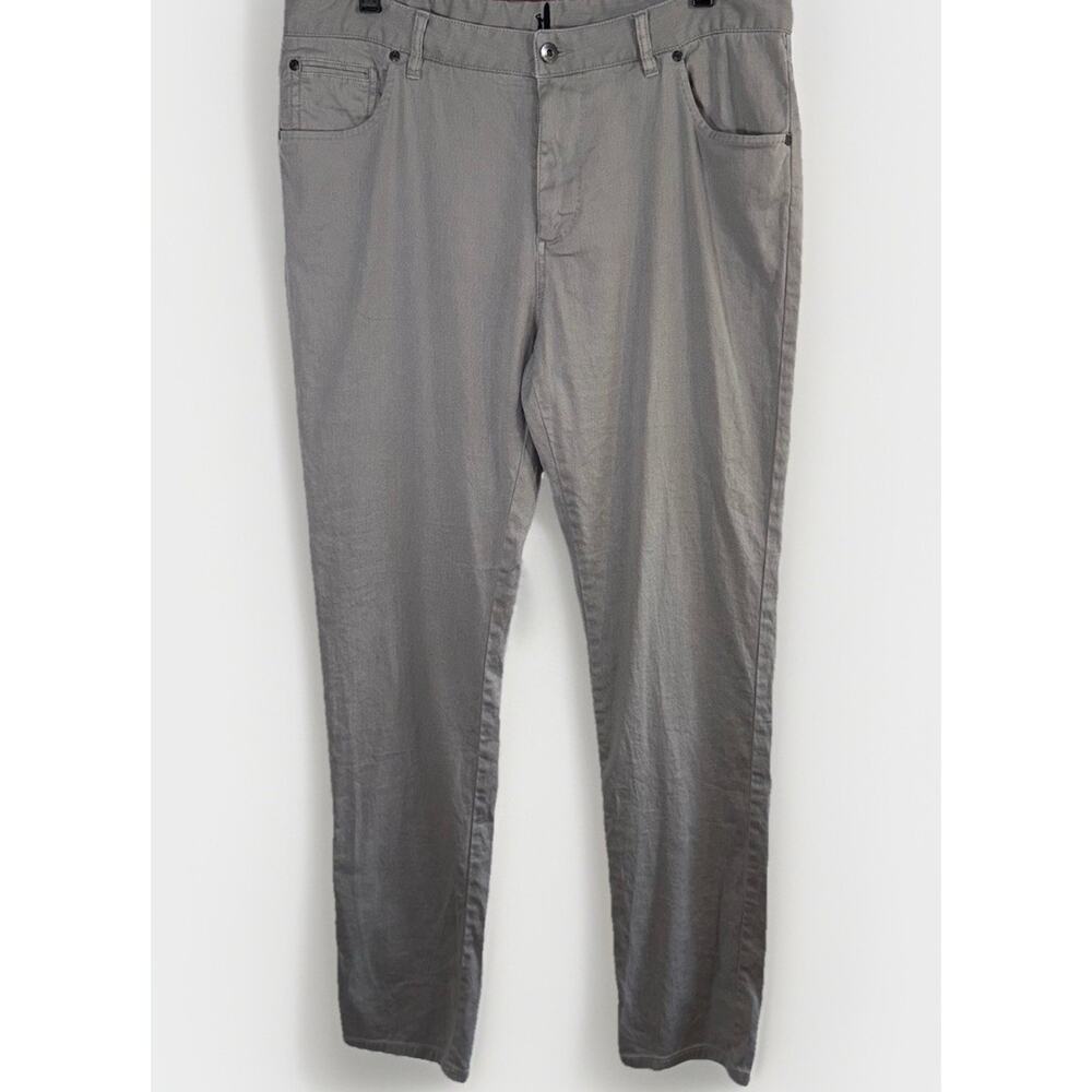 Johnnie O Chrome Flat Front Lightweight Lino Chino Linen Straight Leg Pant 35X34 - Picture 2 of 12